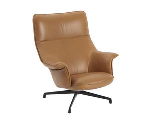 Muuto Fauteuil Doze swivel base Refine leather cognac-black