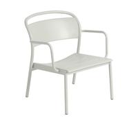 Muuto Chaise de jardin avec accoudoirs Lounge Linear Steel gris RAL 7044 lxHxP 68,4x75,4x70,5cm