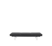 Muuto Lit de repos Outline Refine leather black-Aluminium