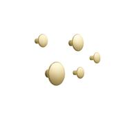 Muuto The Dots - Set de 5 patères de métal laiton 1x L: Ø 5cm/ 1x M: Ø 3,9cm