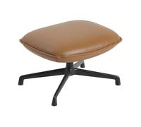 Muuto Pouf Doze swivel base Refine leather cognac-black