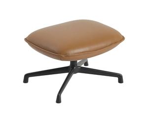 Muuto Pouf Doze swivel base Refine leather cognac-black