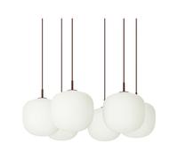 Muuto Suspension Rime Pendant Cluster 6 Rouge profond. Ø25 cm