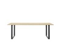 Muuto Table 70/70 L 225cm chêne massif, noir 225x90cm