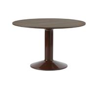 Muuto Midst Table de Salle à Manger Ø120 Chêne Huilé foncé/Rouge Foncé