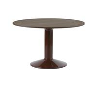 Muuto Table à pied central Midst Ø120 cm Dark Oiled Oak-Dark Red