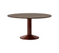 Muuto Table à pied central Midst Dark oiled oak-dark red. Ø140 cm