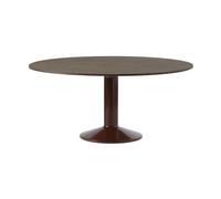 Muuto Table à pied central Midst Dark oiled oak-dark red. Ø160 cm