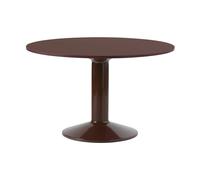 Muuto Table à pied central Midst Dark red linoleum-dark red. Ø120 cm