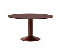 Muuto Table à pied central Midst Dark red linoleum-dark red. Ø140 cm