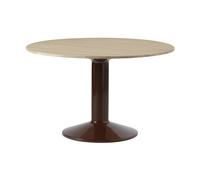 Muuto Table à pied central Midst Oiled oak-dark red. Ø120 cm