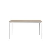 Muuto Table Base carrée - Chêne placage - blanc - Bord en contreplaqué - S