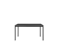 Muuto Table Base carrée - linoléum noir - blanc - Bord en contreplaqué - S