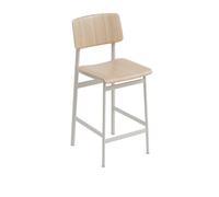 Muuto Tabouret de bar Loft - chêne / gris - Hauteur d'assise 65 cm