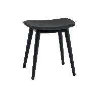 Muuto Tabouret Fiber black. pieds en bois