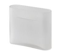 Ridge Vase H16.5 Blanc/ Verre Glacé