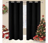 Muutos Rideau Insonorisant, Tissu Occultant pour Rideau, Isolement Thermique Imperméable Réduction du Bruit, pour Salon Chambre Décoration, L 100 x H 235cm, Noir