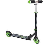 muuwmi Trottinette en Aluminium - 125 mm - Certifié ABEC 5 - GS - Hauteur réglable - Noir/Vert