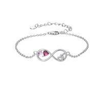 MUUYON Bracelets infini pour femmes, bracelet en argent sterling, cœur infini, pendentif pierre de naissance, bijoux, cadeau d'anniversaire
