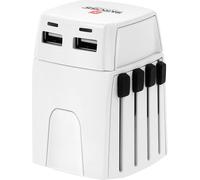 MUV Micro USB Adaptateur de Voyage Universel 2 Pôles - Tension et Puissance : 100V ¿ 250W / 250V ¿ 625W - 2 Prises USB 5V/2.4A - Protection Anti Choc Electrique