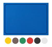 MUVELL Planche à découper en plastique PE-HD Bleu, 45x30x2 cm, passe au lave-vaisselle, extra épaisse, n'abîme pas les couteaux bac à jus