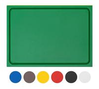 MUVELL Planche à découper en plastique PE-HD Vert, 45x30x2 cm, passe au lave-vaisselle, extra épaisse, n'abîme pas les couteaux bac à jus