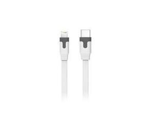 MUVIT Cable plat type C/Lightning MFI - 1 m 3A - Blanc
