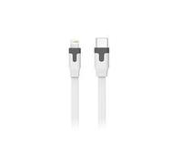 MUVIT Cable plat type C/lightning MFI - 2m - 3A - Blanc