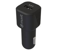 MUVIT - Adaptateur d'alimentation pour voiture - 12 watt - 2.4 A (USB) - noir