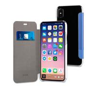 MUVIT Etui folio avec poche pour smartphone - Edition double PU bleu - Apple Iphone X