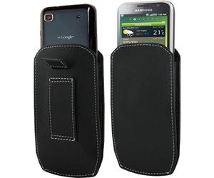 MUVIT Etui Vertical - Passant ceinture - Taille L - Noir - 59x115x7mm