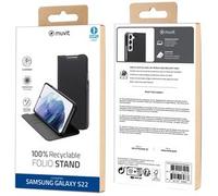 Etui Folio pour Galaxy S22 Stand Recycletek avec Porte-cartes Noir