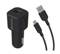 MUVIT FOR CHANGE Pack Chargeur Voiture 12W + Câble Micro USB - 1.2 m - Noir