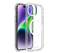 Muvit for France Coque MagSafe 3M pour iPhone 15. Eco-Responsable et Antichoc. Structure renforcée - Protection des Chutes - Transparente - Durable. Coque certifiée Origine France Garantie