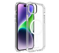 Muvit for France Coque MagSafe 3M pour iPhone 15 Plus. Eco-Responsable et Antichoc. Structure renforcée - Protection des Chutes - Transparente - Durable. Coque certifiée Origine France Garantie