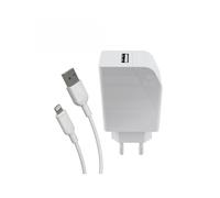 Muvit MCPAK0001 chargeur d'appareils mobiles Ordinateur portable, Smartphone, Tablette Blanc Secteur Charge rapide Intérieure