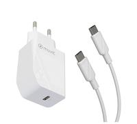 Muvit Pack chargeur secteur For Change USB-C PD 20W + câble USB-C 1 m blanc