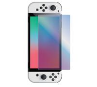Muvitgame Verre Trempé MUVIT Protection d'écran Compatible Nintendo Switch OLED Anti Lumière Bleu, Anti-Fissures, Dureté 9H, sans Bulles, HD, Résistant aux Rayures, Facile à Installer pour Switch