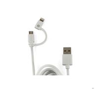MUVIT double connectique - Câble de chargement / de données - Micro-USB de type B, Lightning mâle pour USB mâle - 1 m - blanc