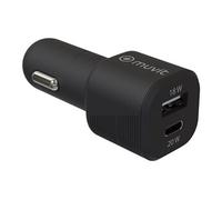 MUVIT PD73a - Adaptateur d'alimentation pour voiture - 4.8 A - QC 3.0 - 2 connecteurs de sortie (USB, USB-C) - noir