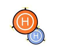 Muvit Piste d'atterrissage pour drone 55 cm Réversible Orange/Bleu