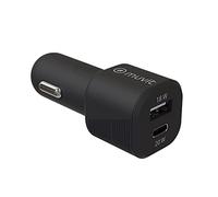 Muvit For Change Chargeur Voiture Pd Usbc 20W + Qc 3.0 18W Noir