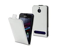 Muvit SESLI0084 Etui slim à clapet pour Sony Xperia E1 Blanc