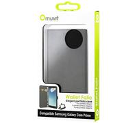 Muvit Slim S Etui Folio avec Support/Rangement pour 3 Cartes pour Samsung Galaxy Core Prime Noir