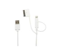 MUVIT SPRING Câble 3EN1 MICRO USB 30 PIN Lightning 1M 2.4A Blanc