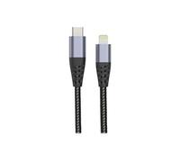 MUVIT Tiger - Câble Lightning - 24 pin USB-C mâle pour Lightning mâle - 1.2 m - gris - Prise en charge de Power Delivery