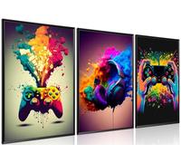 MUWAK Lot de 3 toiles murales sans cadre pour décoration murale de salle de jeux vidéo - Poster de jeu vidéo pour chambre de garçons, salle de jeux, chambre à coucher, 30,5 x 40,6 cm