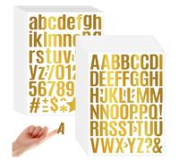 MUWINC Autocollants Lettres Dorées 2,5cm - 1600 Pièces Stickers Scrapbooking, Avec Chiffres et Symboles, pour Décorer et étiqueter Des Objets