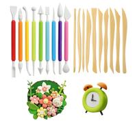 MUWINC Kit Argile Poterie Autodurcissante, 19 Pièces Outil Sculpture Modelage Multifonction pour Les Débutants ou Les Professionnels du Bricolage Créatif (Colorés)