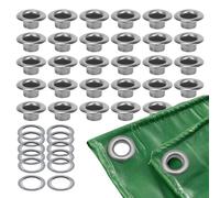 MUWINC Oeillets Métal Renforcés - 100 sets Oeillet Pour Bache, Diamètre Intérieur 8 mm, Pour Bâches, Rideaux, Sacs Et Artisanat(Anthracite)